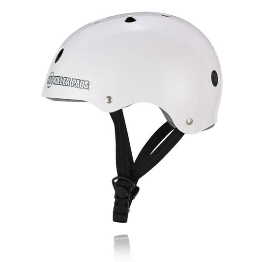 187 Killer Pads PRO SKATE HELMET with Sweatsaver Liner- Glossy White- S