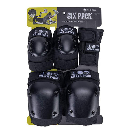 187 Jr. Six Pack Pads Black