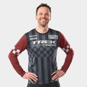 100% Trek Factory Racing Long Sleeve Replica Jersey - Grey/Red (S)