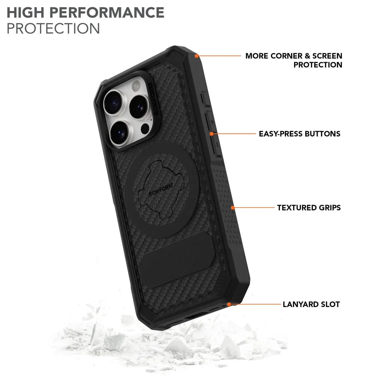 Rokform iPhone 16 Pro Rugged Case Black BIKEFACTORY Hawaii