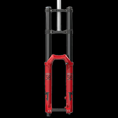 Marzocchi Bomber 58 Suspension Fork: 27.5", 203mm Travel 20 x 110mm, GLOSS RED