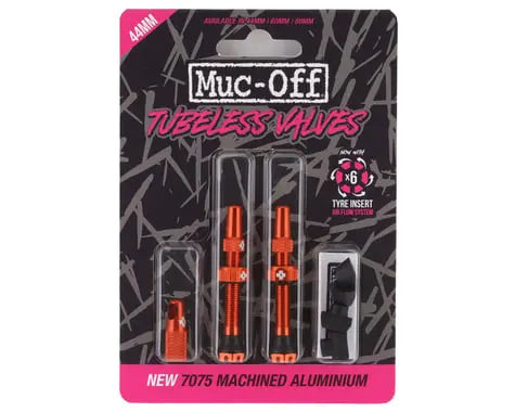 Muc-Off V2 Tubeless Valve Kit - Orange, 44mm, Pair Muc-Off