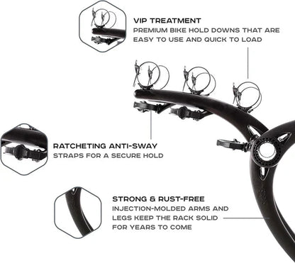 Saris Bones 3-Bike Trunk Rack (801) - Black BIKEFACTORY Hawaii