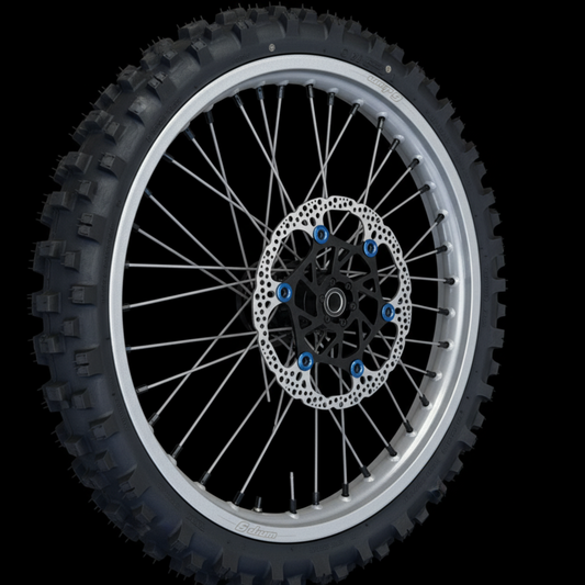 Warp 9 E Ride Pro Front & Rear Wheels Black Hub, Grey Rim and Spokes, Black Nipples W/ Titanium and Tire Complete