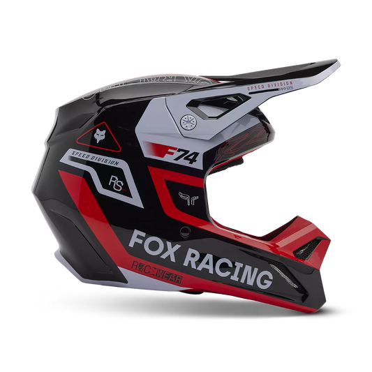Fox Racing Fluorescent Red V1 Race Spec Full Face Helmet 2X