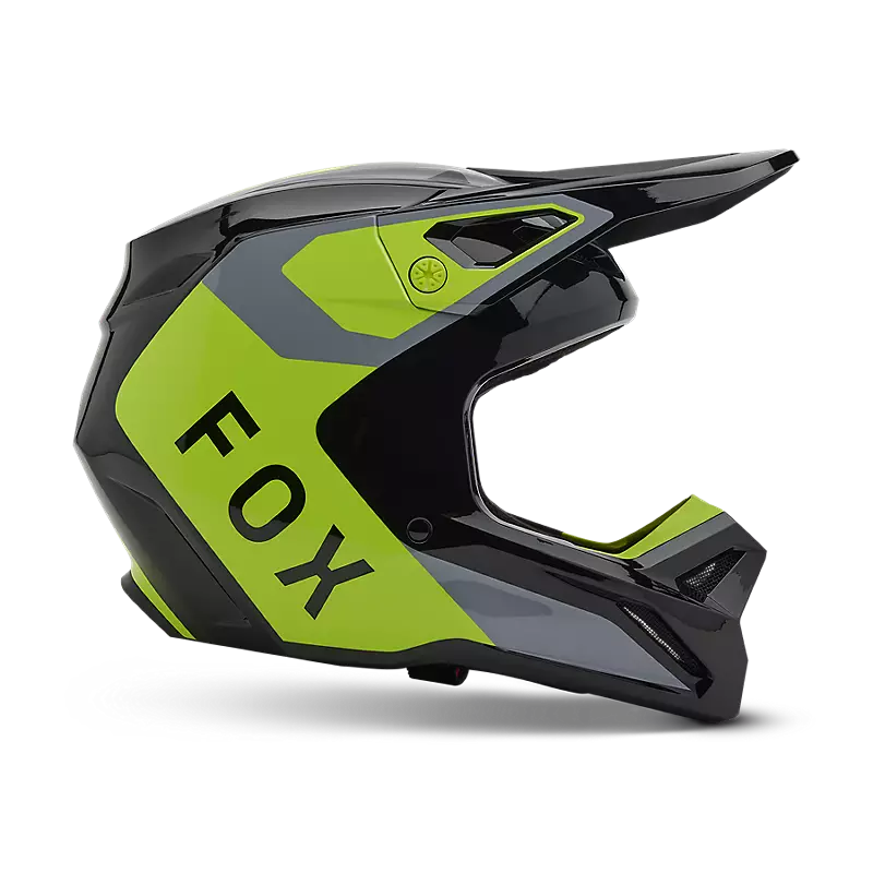 Fox Racing V1 Lean Helmet [GRY/YLW] - Small