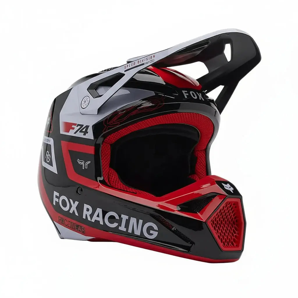 Fox Racing Fluorescent Red Youth V1 Race Spec Full Face Helmet Fox Racing
