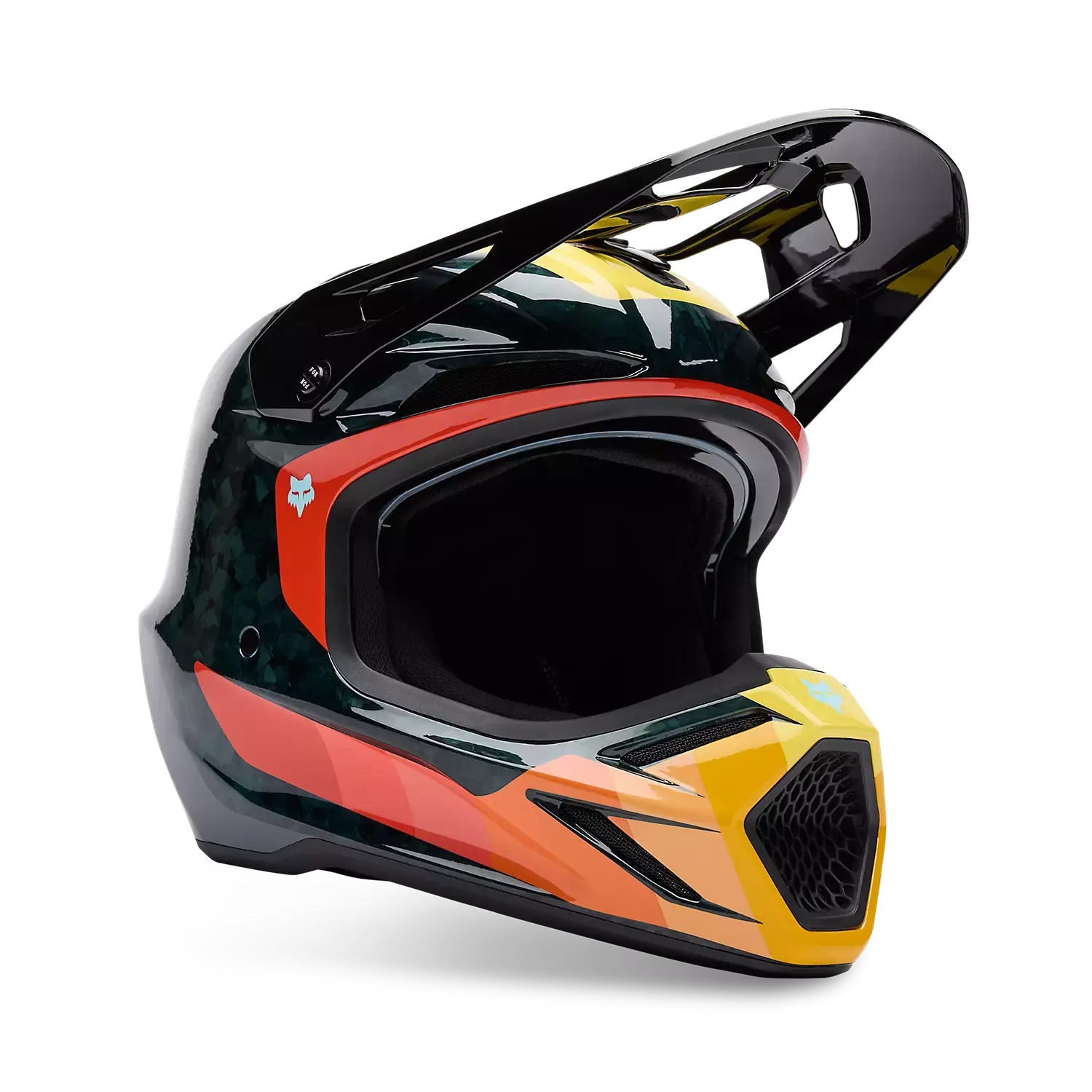Fox Racing V3 RS Grid Full Face Helmet Black/Orange Fox Racing