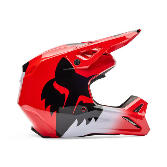 Fox Racing Youth V1 Shield Full-Face Helmet Fluorescent Red