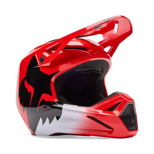 Fox Racing Youth V1 Shield Full-Face Helmet Fluorescent Red