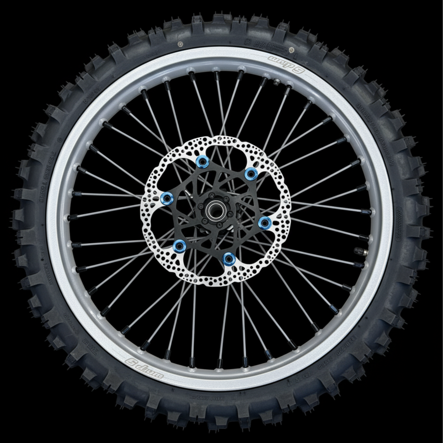 Warp 9 E Ride Pro Front & Rear Wheels Black Hub, Grey Rim and Spokes, Black Nipples W/ Titanium and Tire Complete