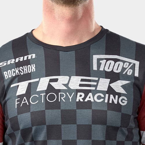 100% Trek Factory Racing Long Sleeve Replica Jersey - Grey/Red (S)