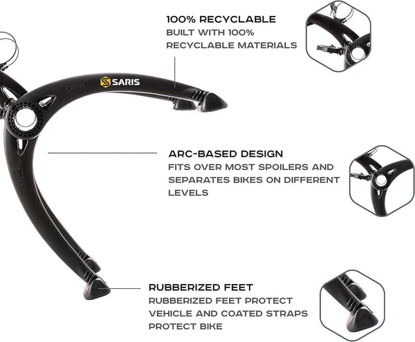 Saris Bones 3-Bike Trunk Rack (801) - Black BIKEFACTORY Hawaii