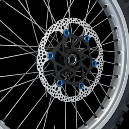 Warp 9 E Ride Pro Front & Rear Wheels Black Hub, Grey Rim and Spokes, Black Nipples W/ Titanium and Tire Complete