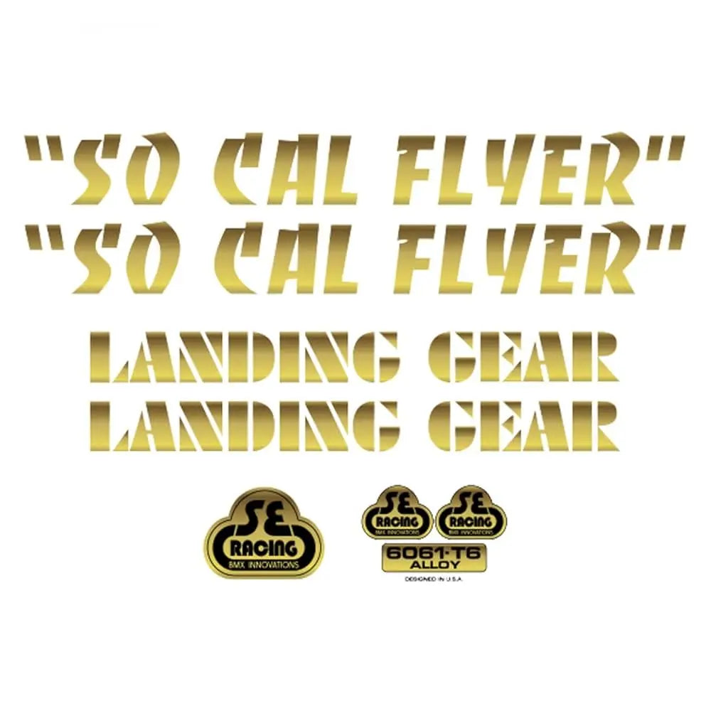 SE Racing So Cal Flyer Decal Set - Gold SE Racing