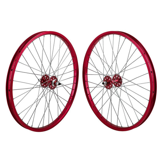 SE Racing 24" 3/8" Sealed Double Wall Wheel Set Red