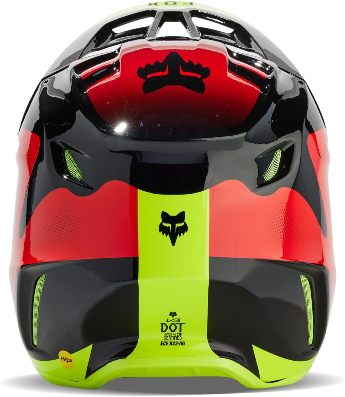 Fox Racing V3 Revise Red/Yellow Medium Helmet