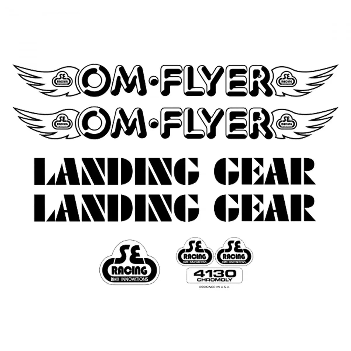 SE Racing OM Flyer Decal Set - Black SE Racing