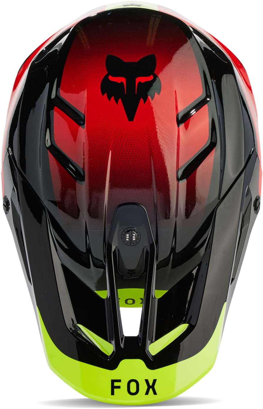 Fox Racing V3 Revise Red/Yellow Medium Helmet