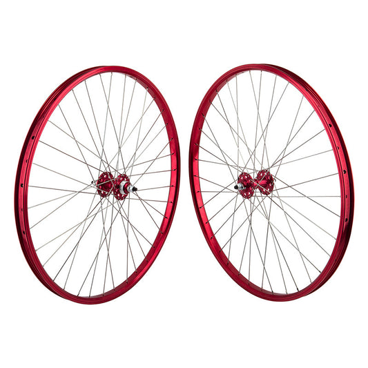 SE Racing 29" 36h 3/8" Sealed Wheel Set Anodized Red
