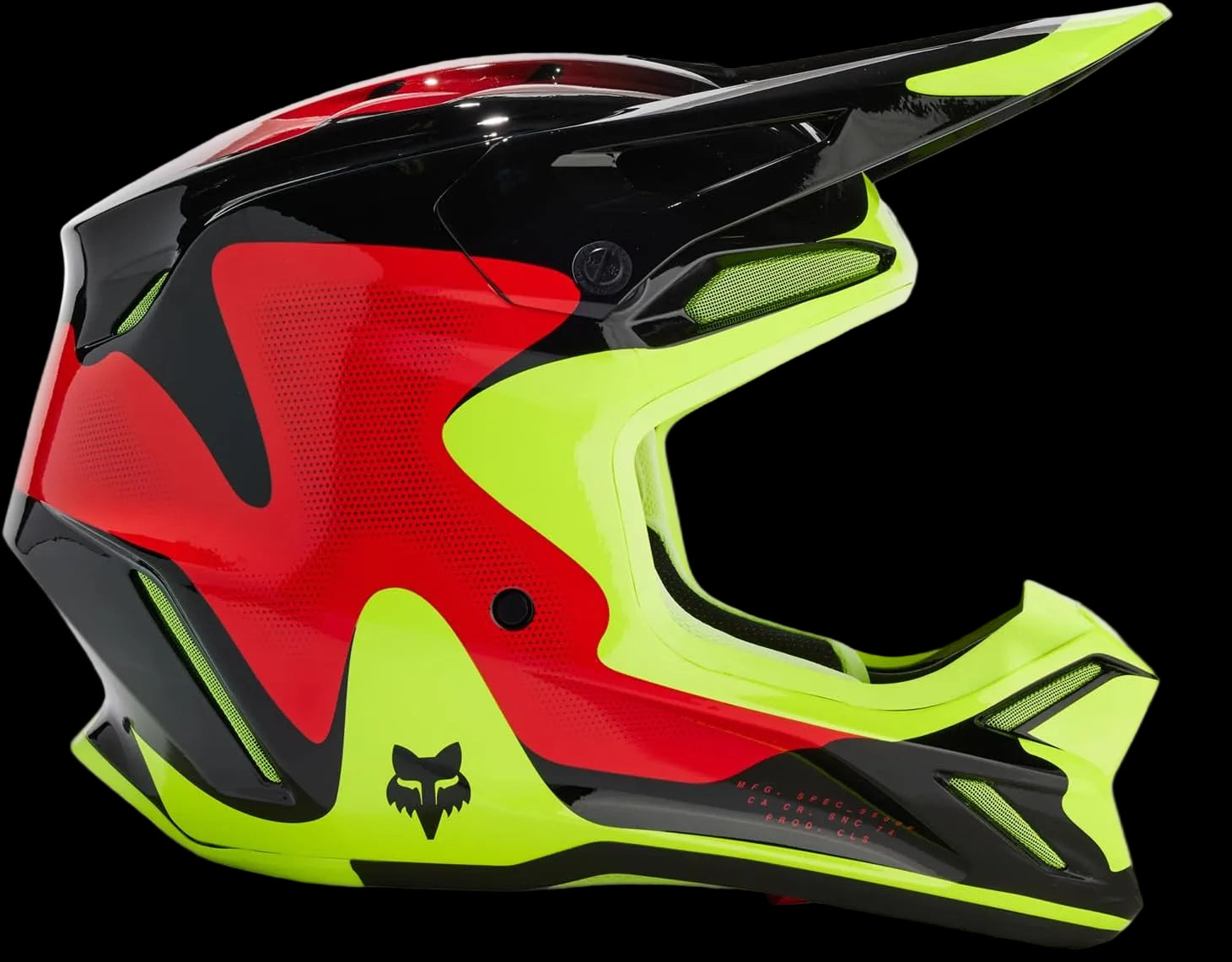 fox racing helmet motorcycle yellow Fox Racing V3 Revise Red/Yellow Medium Helmet