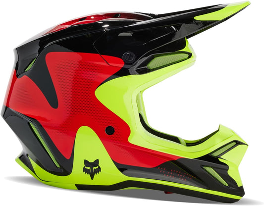 Fox Racing V3 Revise Red/Yellow Medium Helmet