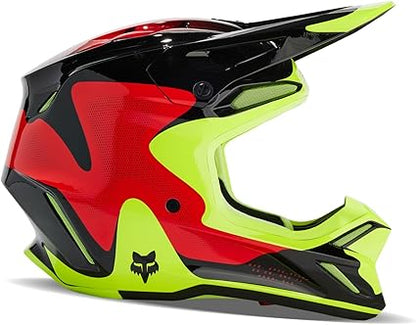 Fox Racing V3 Revise Red/Yellow Large Helmet