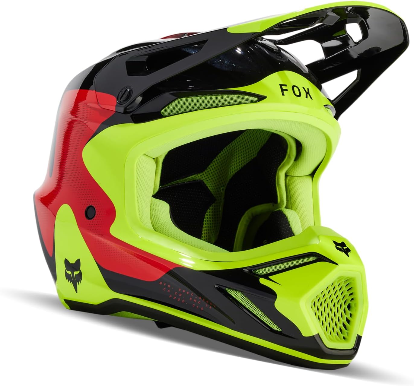 Fox Racing V3 Revise Red/Yellow Medium Helmet
