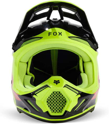 Fox Racing V3 Revise Red/Yellow Medium Helmet