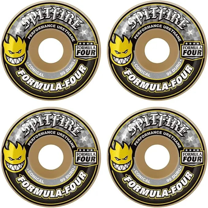 Spitfire Formula 4 Conical Yellow Print 99d 56mm BIKEFACTORY Hawaii