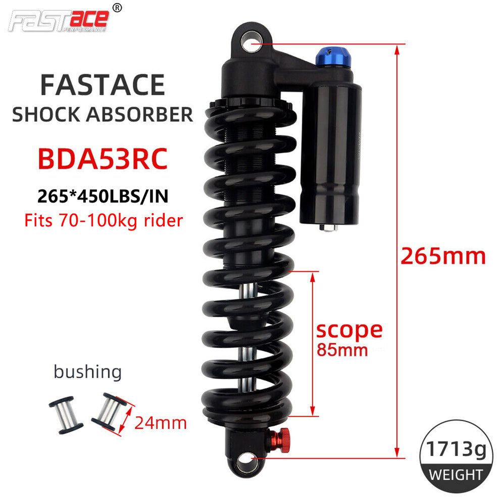 Fastace Rear Shock (BDA53RC) 265mm & 85mm 450lb Spring for Surron/Talaria