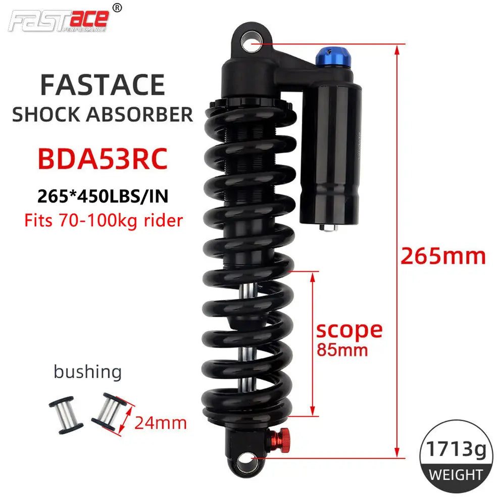 Fastace Rear Shock (BDA53RC) 265mm & 85mm 450lb Spring for Surron/Talaria Fastace