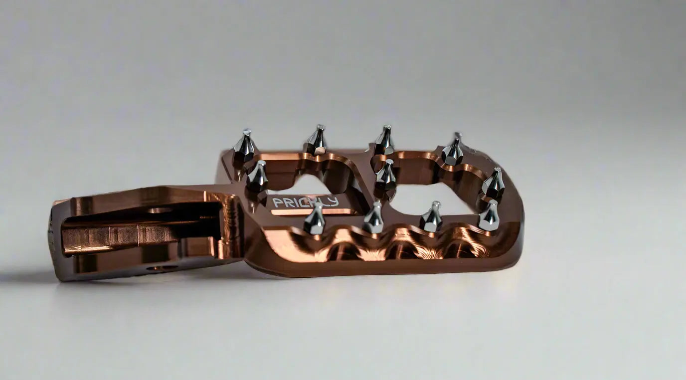 Prickly Raw Titanium Footpeg Cleats Prickly Motorsports