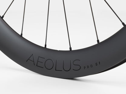 Bontrager Aeolus Pro 51 TLR Disc Road Wheel, Black Front