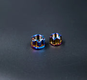 Flow Carbon Titanium Rear Axle Nuts R/RX,S2,ZX - Burnt Blue