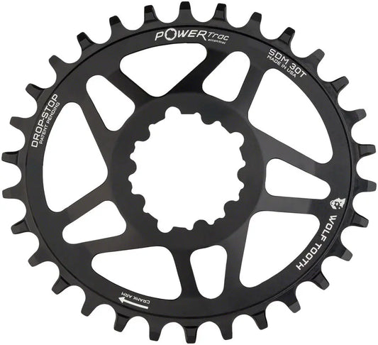 Wolf Tooth Elliptical Direct Mount Chainring - 30t, SRAM Direct Mount, Drop-Stop, For SRAM 3-Bolt Cranksets, 6mm Offset, Blac BIKEFACTORY Hawaii