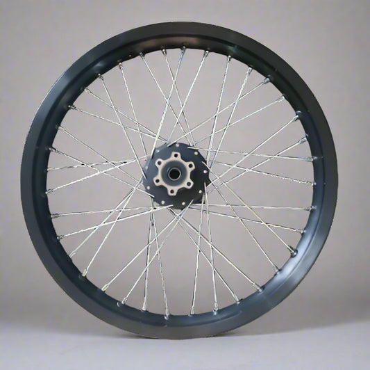 E Ride Pro 19" Front Wheel Assembly w/ Fatty Tire 80/100-19 SHE7019 (Silver)
