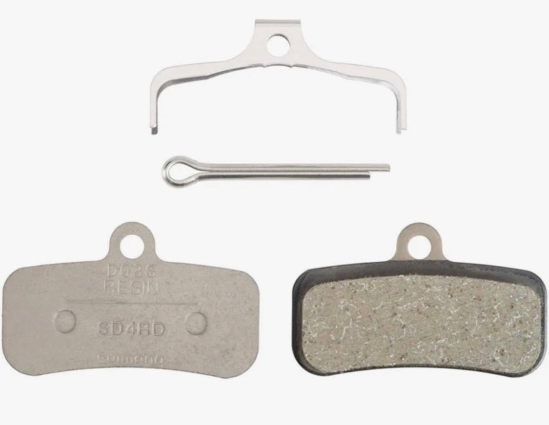 Shimano D03S-RX Disc Brake Pad & Spring - (Pair) Resin Compound, Stainless Steel Back Plate