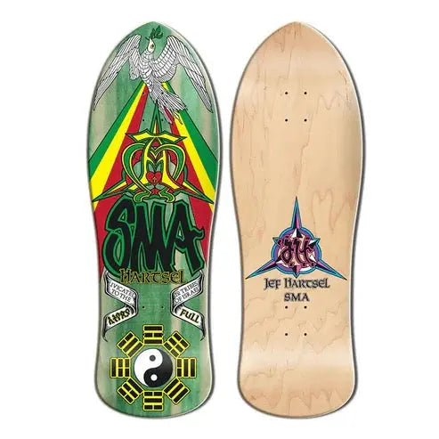Jef Hartsel Green Stain Bottom (31" x 10.25") WB 14 5/8" LOA With Top Graphic Santa Monica Airlines