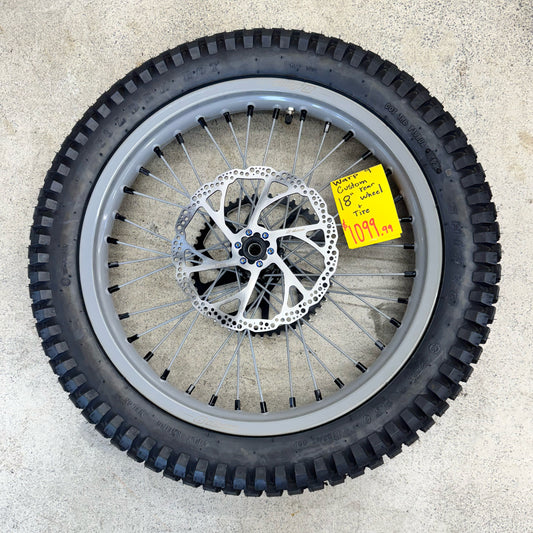 Warp 9 E Ride Pro Front & Rear Wheels Black Hub, Grey Rim and Spokes, Black Nipples W/ Titanium and Tire Complete