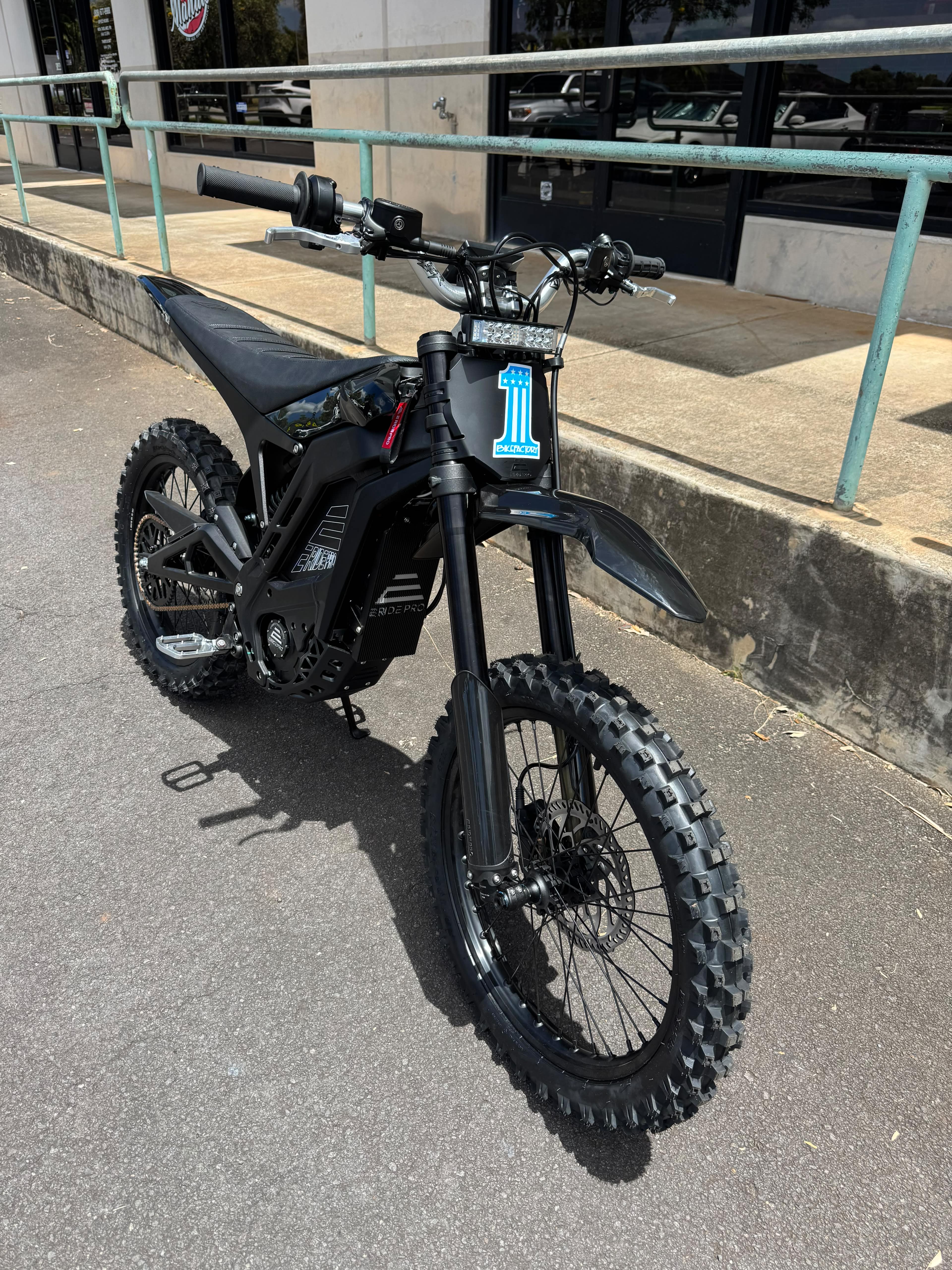 E RIDE PRO - PRO SR W/Fatty 19"/16" Electric Dirtbike "Long Seat" Vanguard's Edition