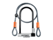 Kryptonite New-U KryptoLok Standard U-Lock with 4' Flex Cable 12.7mm x 22.9cm (9") x 10.2cm (4") Black Kryptonite