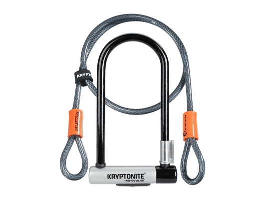 Kryptonite New-U KryptoLok Standard U-Lock with 4' Flex Cable 12.7mm x 22.9cm (9") x 10.2cm (4") Black
