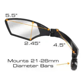Serfas MR-4 Left Glass Lens Bar Mirror BIKEFACTORY Hawaii