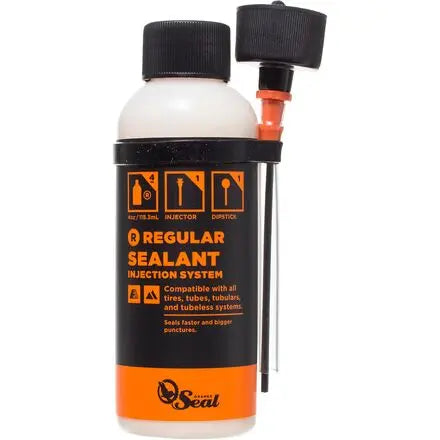 Orange Seal Tubeless Tire Sealant with Twist Lock Applicator - 4oz Orange Seal