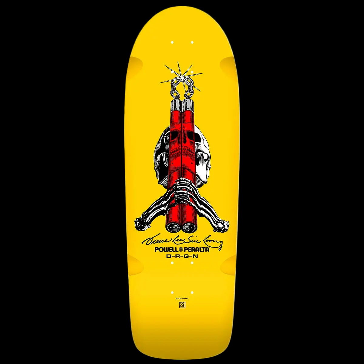 Powell Peralta Bruce Lee Skull and Nunchucks Yellow Deck BIKEFACTORY Hawaii
