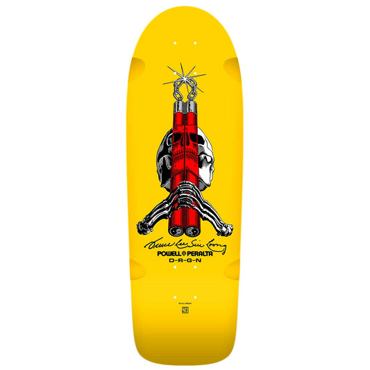 Powell Peralta Bruce Lee Skull and Nunchucks Yellow Deck