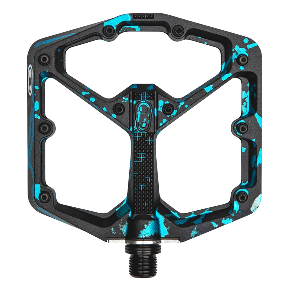 Crank Brothers Stamp 7 Pedals 9/16", Splatter Paint Blue, Large Crank Brothers