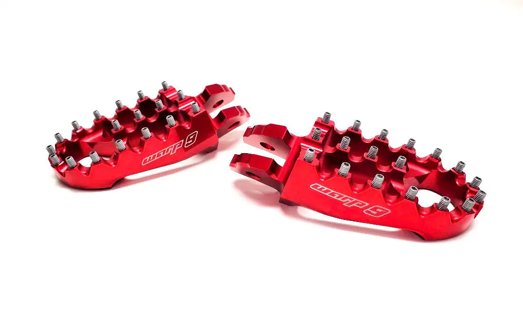 Warp 9 Surron 7075 Aluminum Foot Pegs Red Warp 9 Racing