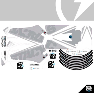 Stacyc Bike Graphic Kit Electrify White